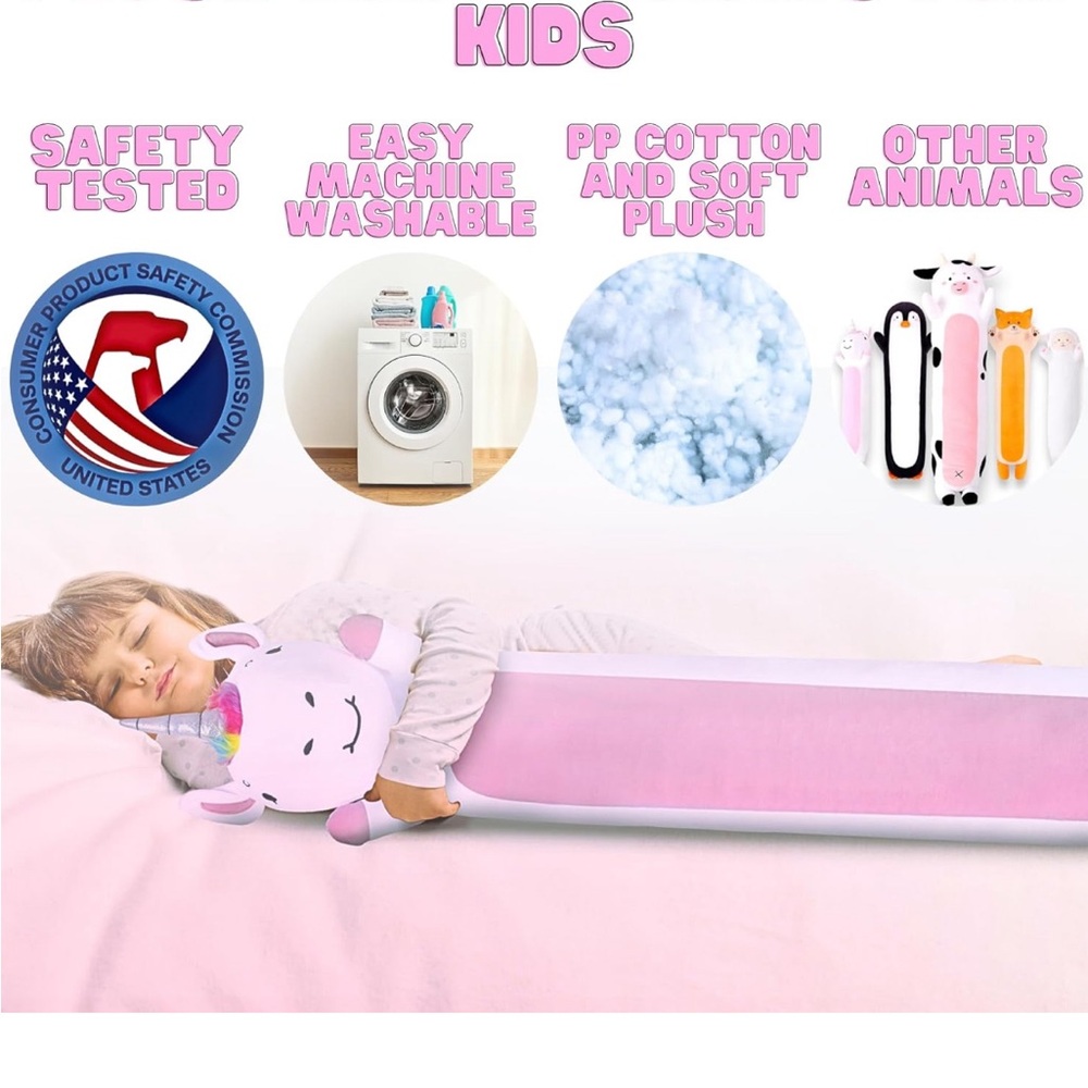 47 INCH Cuddle Paws Unicorn Plush Body Pillow for Kids 🦄 - Picture 6 of 9